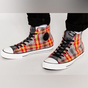 Converse X Woolrich Plaid High-Top Sneakers